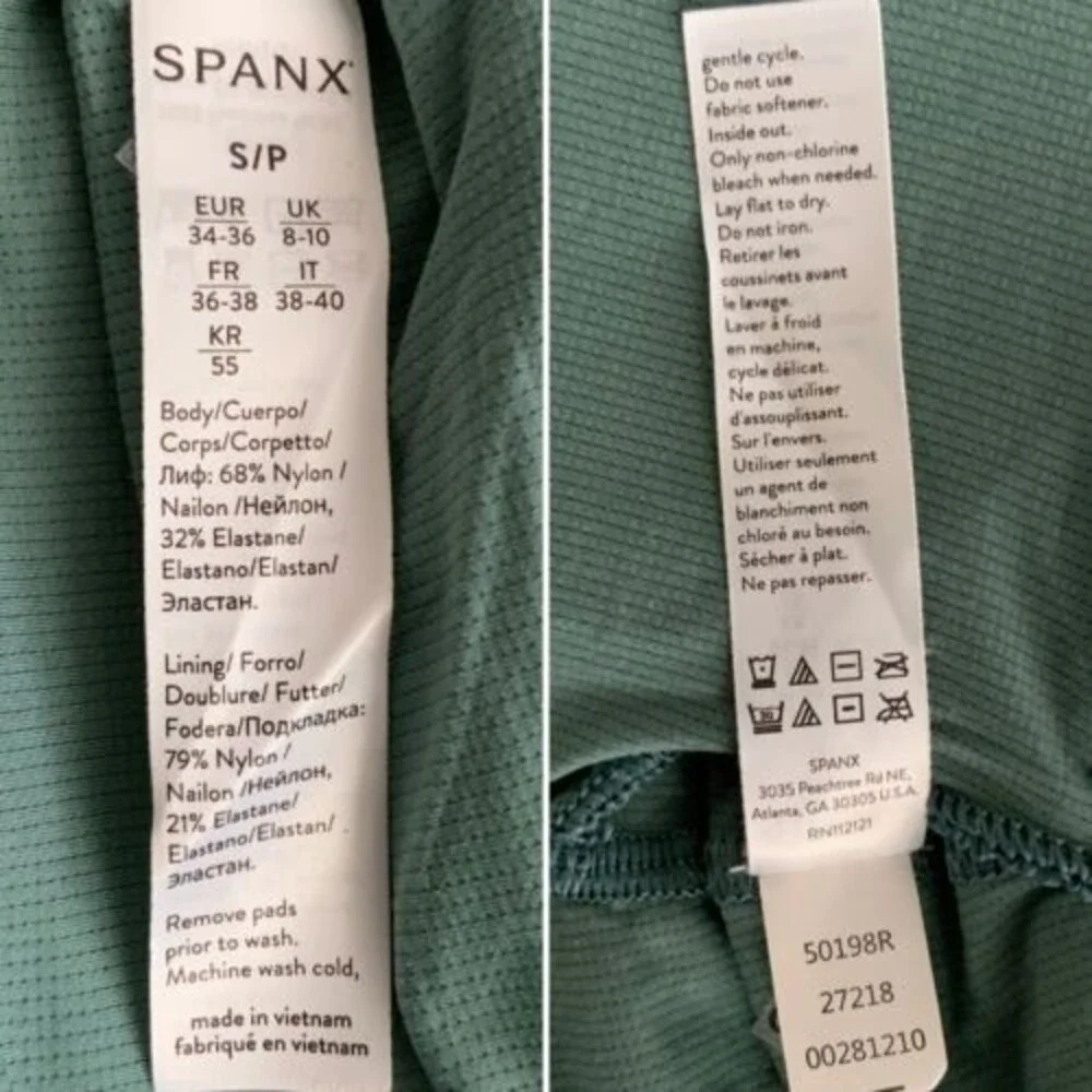 SPANX Camo Low Impact Sports Bra Green S